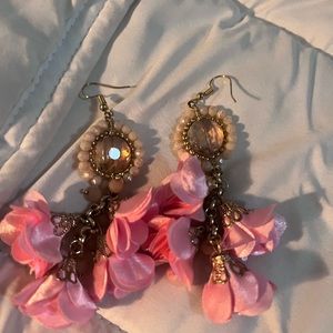 Pink Flower Earrings